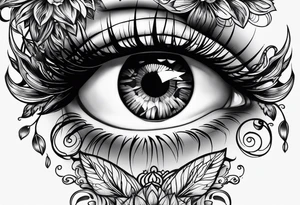 Feminine Eye melting tattoo idea