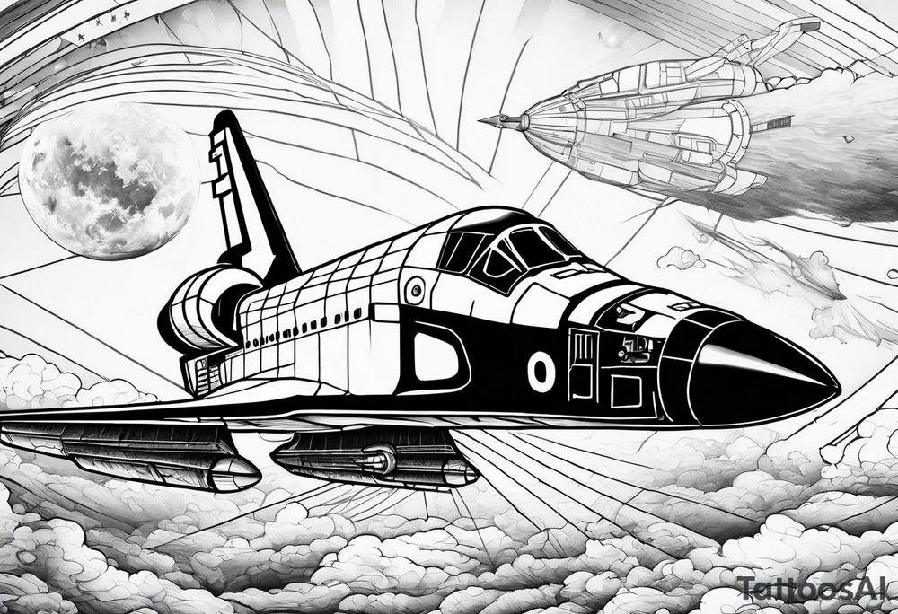 space shuttle launching to space tattoo idea