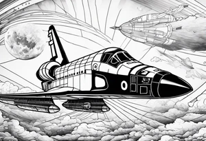 space shuttle launching to space tattoo idea