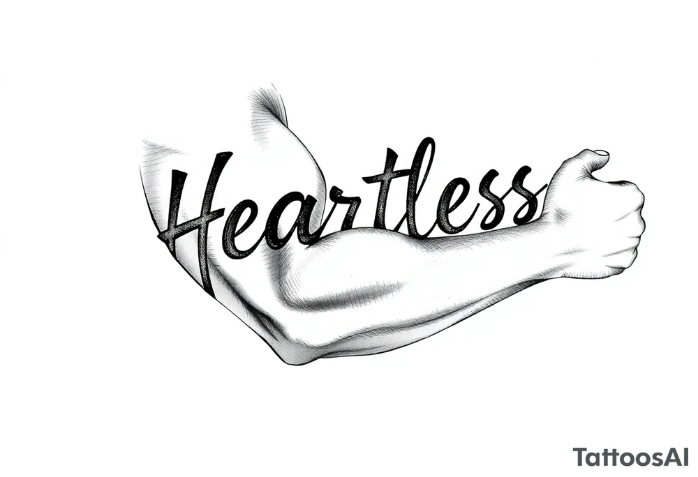 Heartless words written tattoo idea