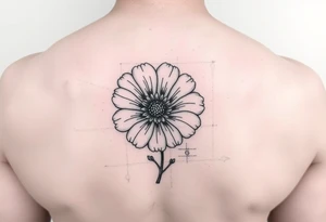 Minimalists marigold flower with g tattoo idea