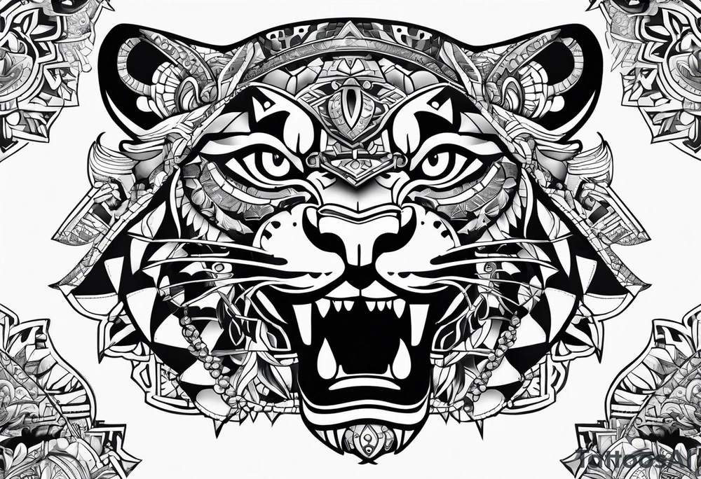 Aztec jaguar tattoo idea
