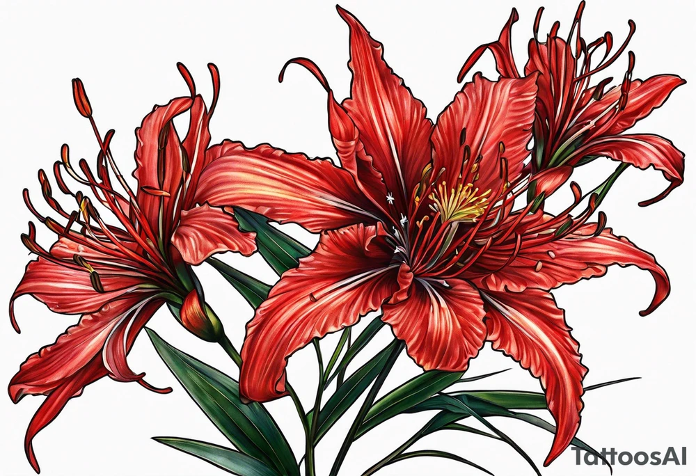 Red spider lilies tattoo idea