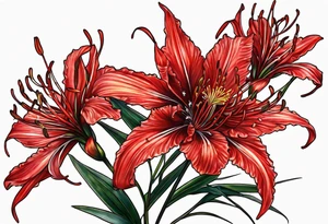 Red spider lilies tattoo idea