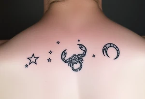 Stars constellation scorpio and cancer dainty tattoo idea