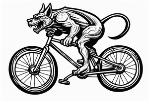 gargoyle riding a full suspension mountain bike tattoo idea