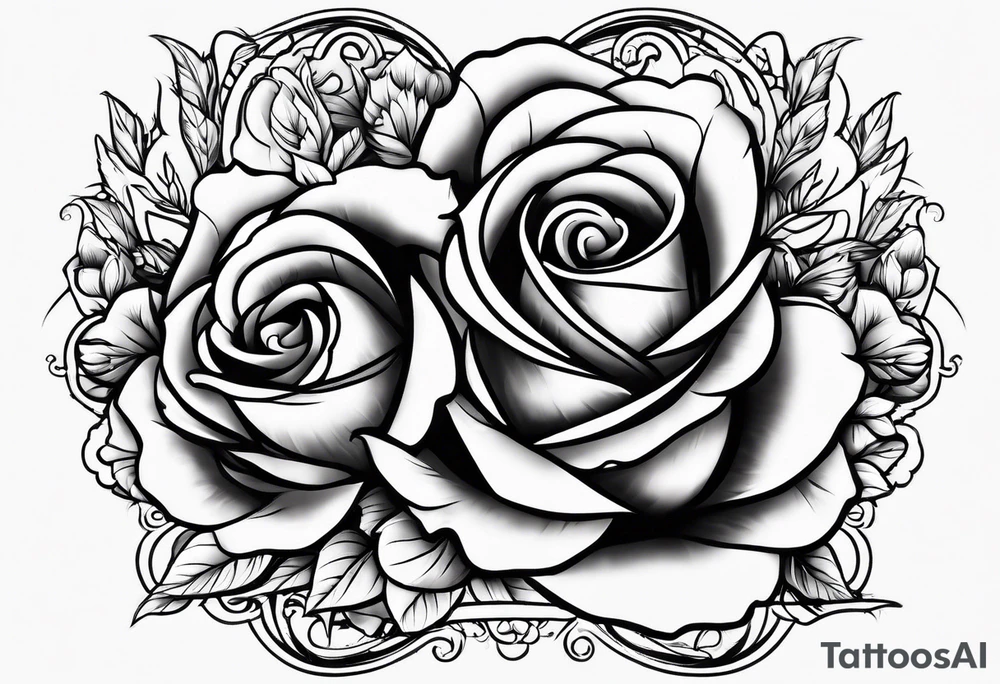 A lighting with roses around it tattoo idea