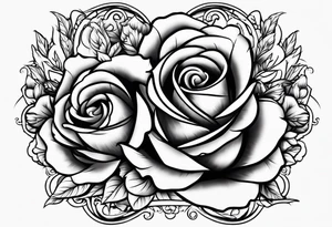 A lighting with roses around it tattoo idea