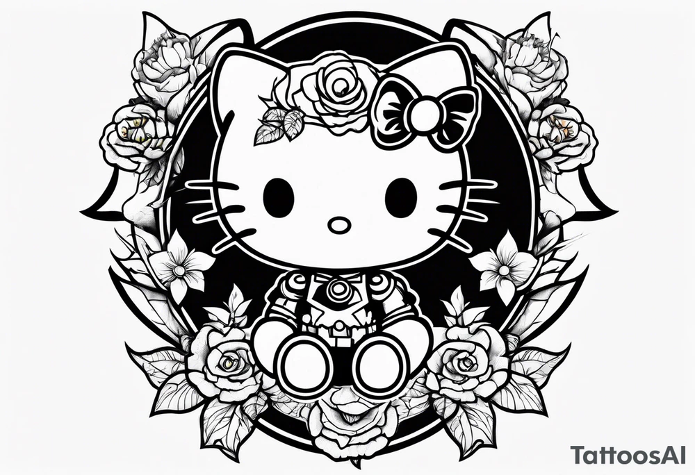 Hello kitty and batman tattoo idea