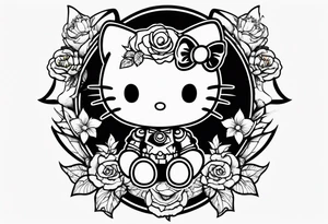 Hello kitty and batman tattoo idea