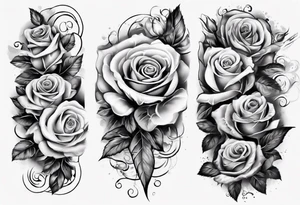 men’s arm sleeve, roses, polish man tattoo idea