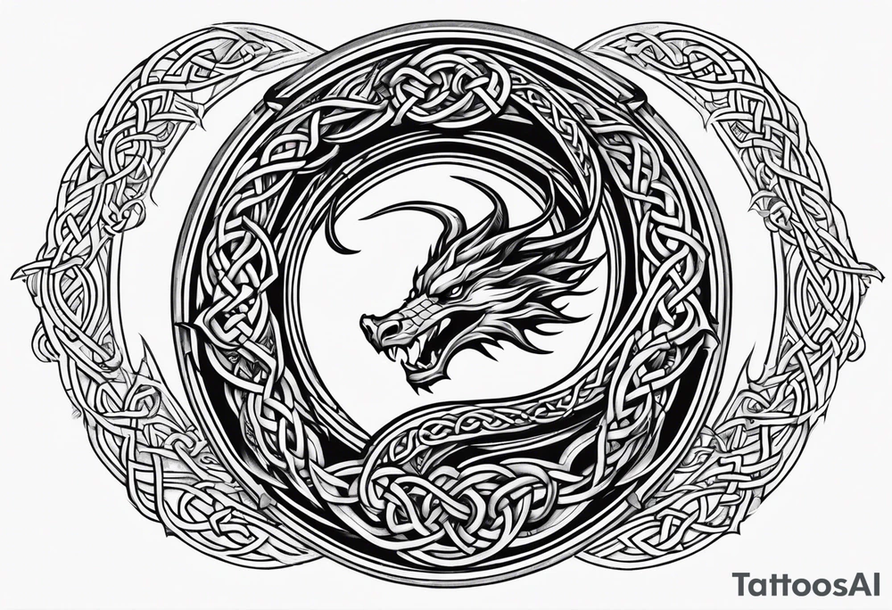 celtic mythology dragon tattoo idea