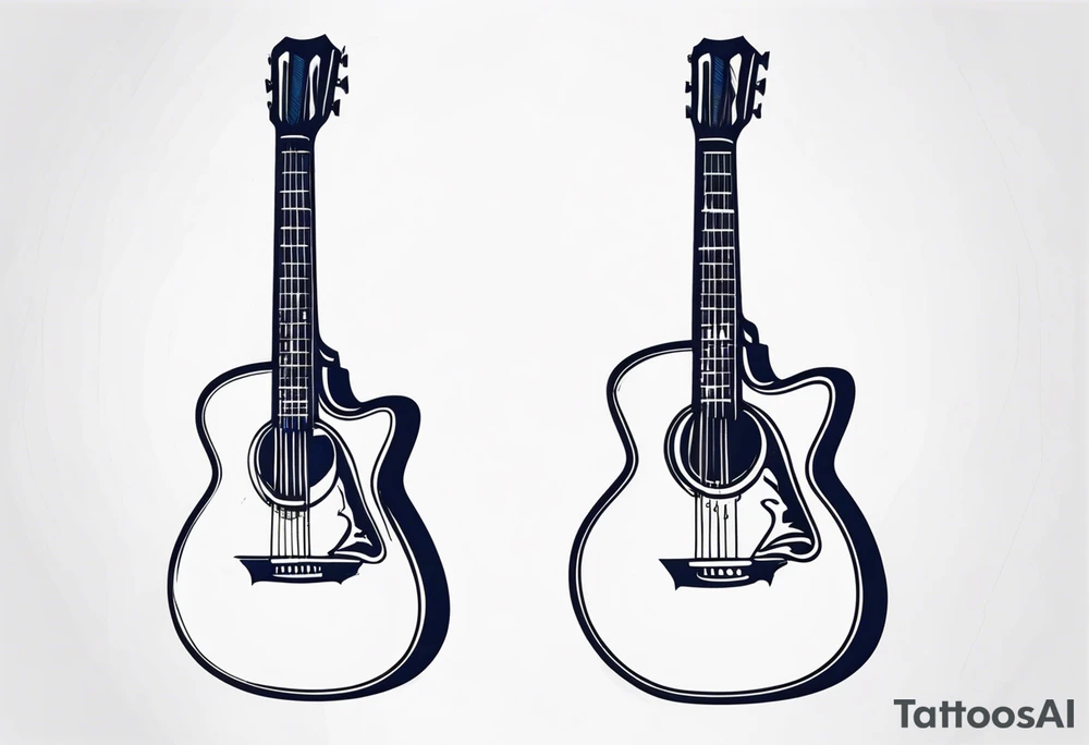 guitar blue tattoo idea
