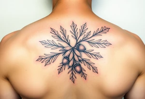 oak branch with thick leaves and acorns tattoo idea