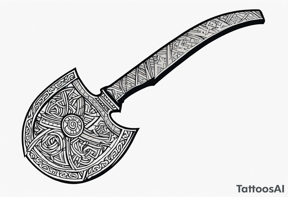 Viking hatchet tattoo idea