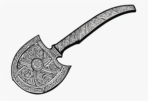 Viking hatchet tattoo idea