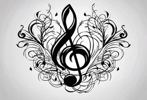 Musical notes burning tattoo idea