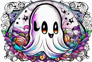 Cute ghost tattoo idea
