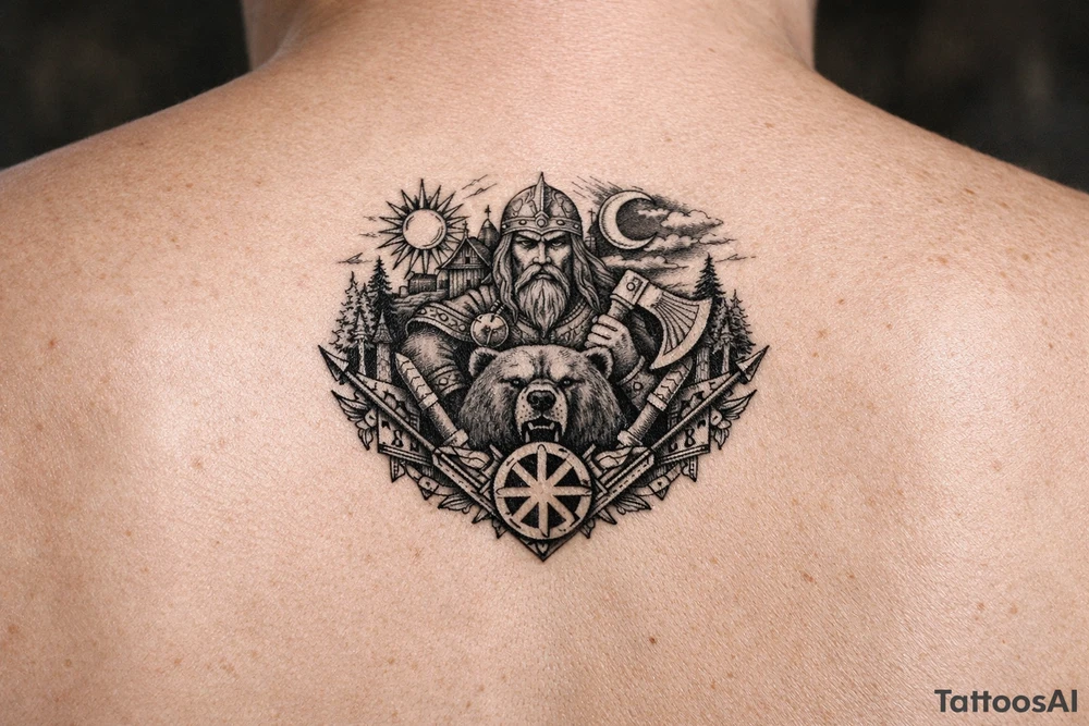 Old slavic powerful tattoo tattoo idea