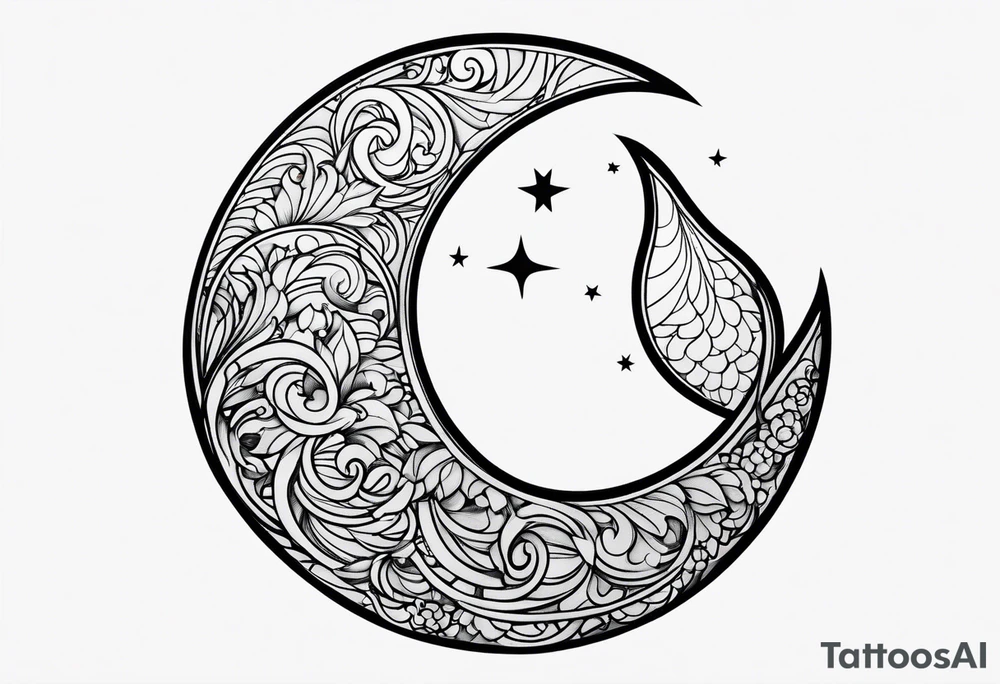 crescent moon, simple tattoo idea
