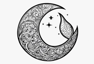 crescent moon, simple tattoo idea