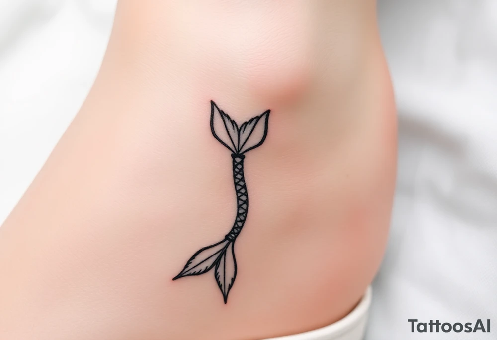 Simple Mermaid tail with elbow crutches tattoo idea