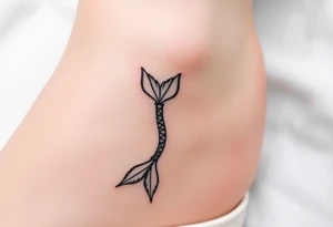 Simple Mermaid tail with elbow crutches tattoo idea