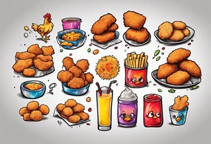 Chicken nuggets tattoo idea