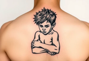 Little boys with day being strong tattoo idea