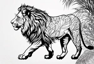 A minimalist lion silhouette tattoo idea