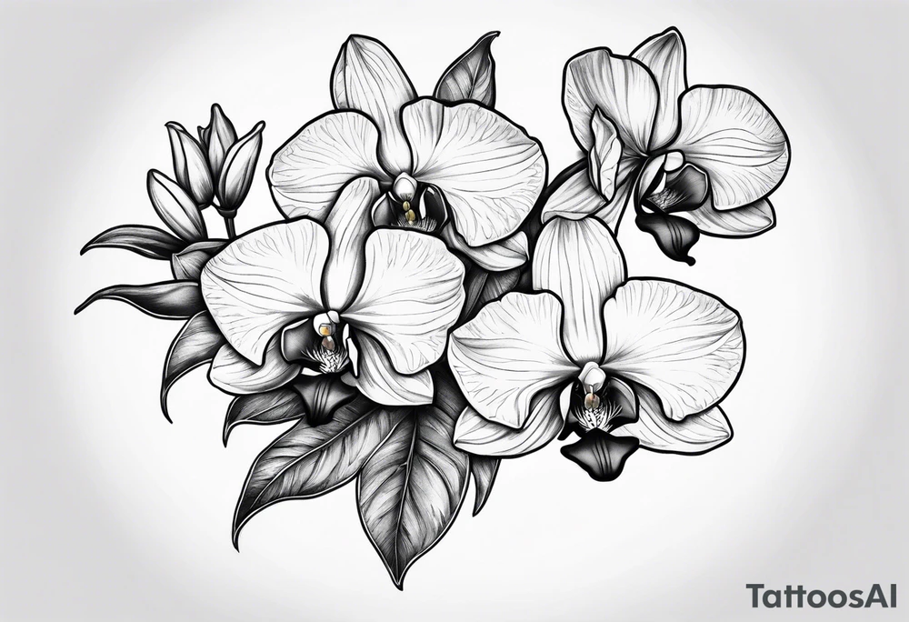 Orquídea e Bougainvillea tattoo idea