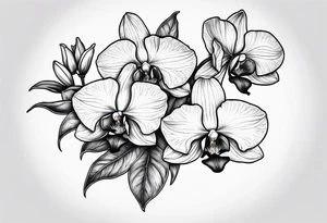 Orquídea e Bougainvillea tattoo idea