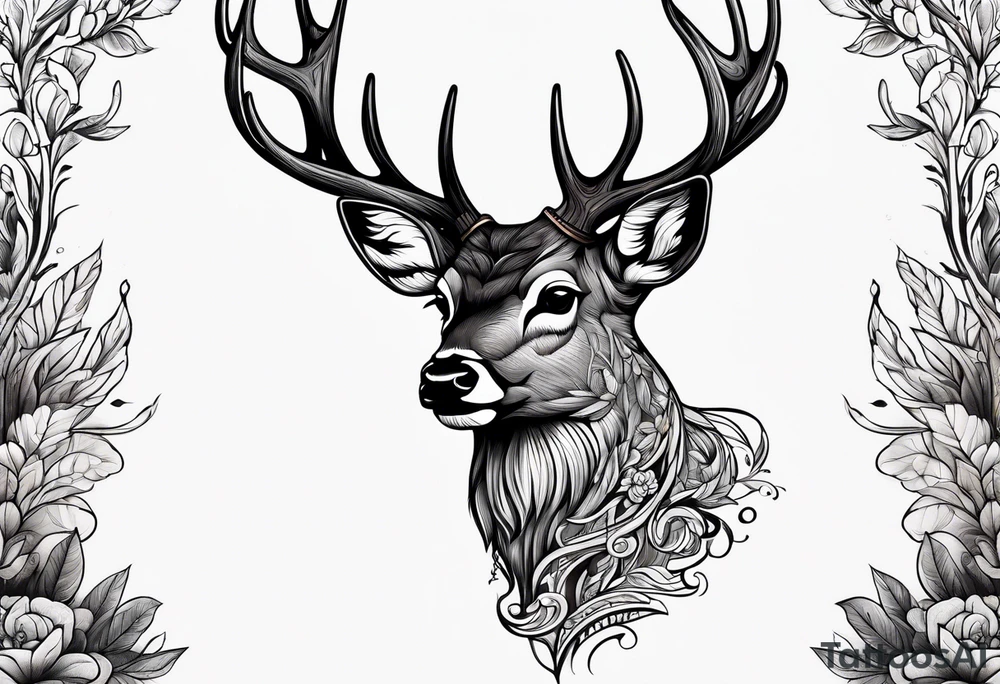 deer forest tattoo idea