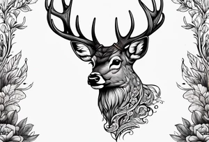 deer forest tattoo idea