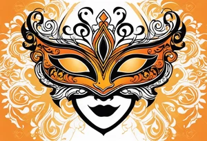 Masquerade mask that is orange and black tattoo idea