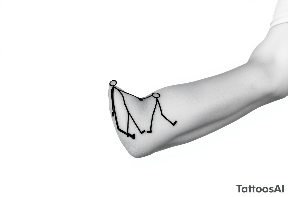 stick figures walking holding hands tattoo idea
