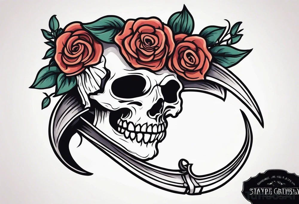 scythe grim reaper cute girlie nightshade flower tattoo idea