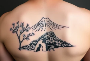 Marine corps, Mount Fuji, cherry blossoms, IWO Jima memorial, tattoo idea