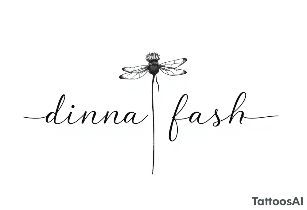 minimaliste thistle with dragonfly text : dinna fash tattoo idea minimaliste thistle with dragonfly text : dinna fash tattoo idea