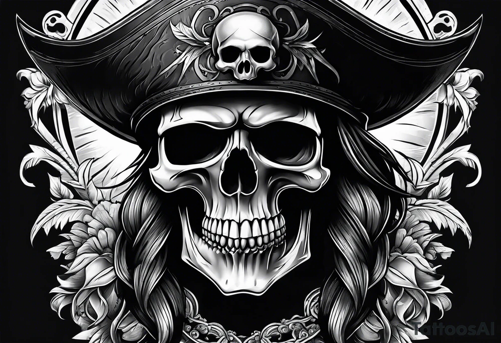 Skull pirate tattoo idea