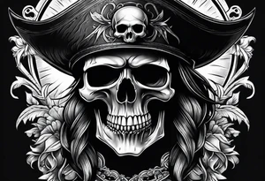 Skull pirate tattoo idea