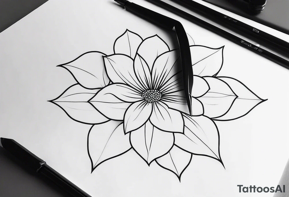 Small memorial line work tattoo idea