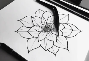 Small memorial line work tattoo idea