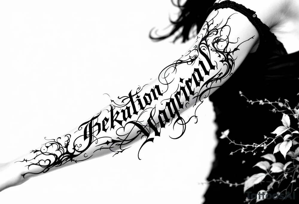 gothic lettering tattoo idea