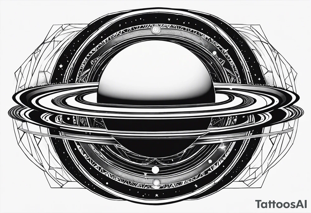 geometric representation of saturn tattoo idea