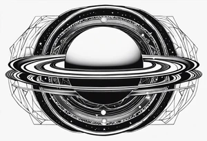 geometric representation of saturn tattoo idea
