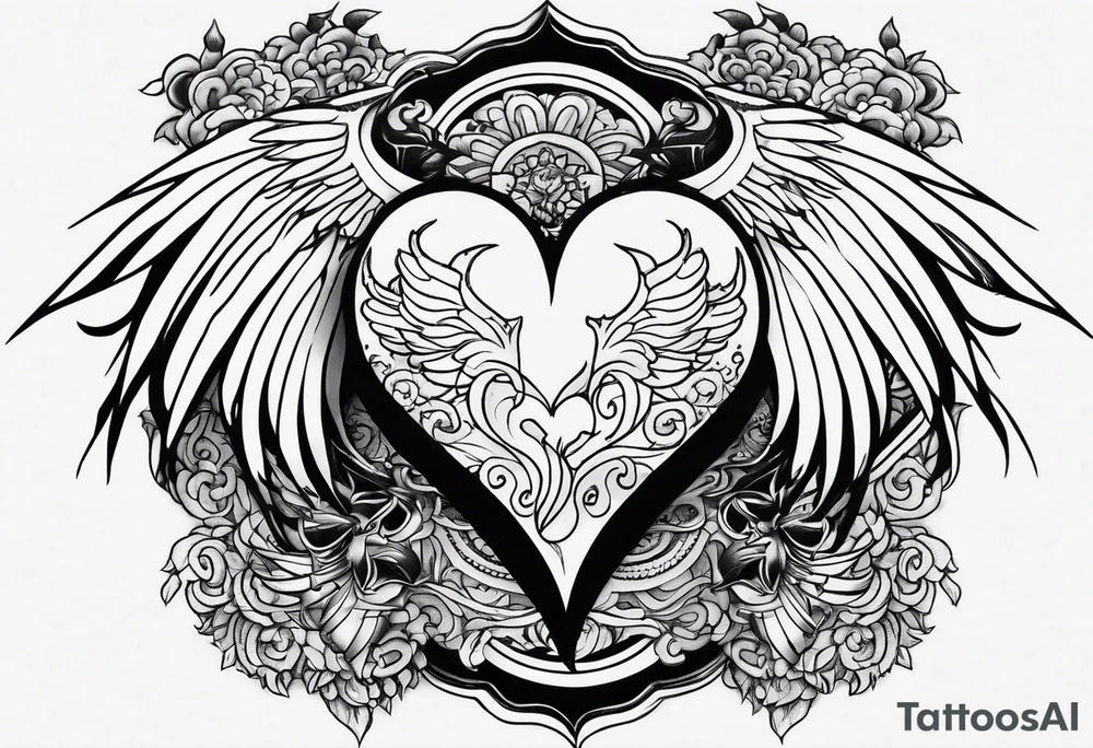 angelish devilish heart/wings tattoo idea