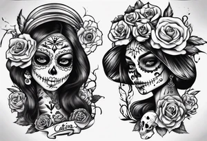 Catrina y catrin enamorados tattoo idea