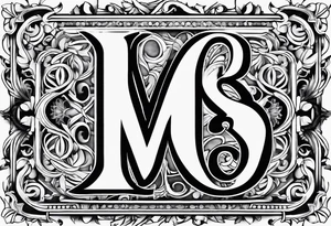 letters: "MRBG" underlined, equally separated
simple, clear, plain, unadorned, no background tattoo idea