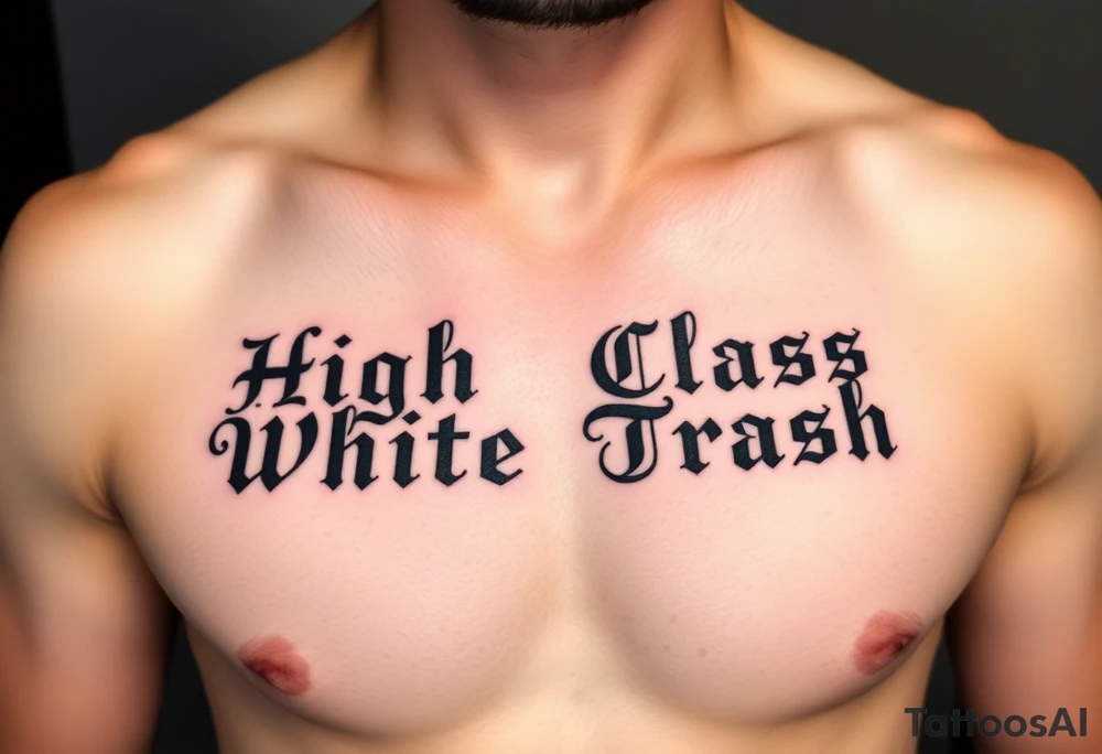 High Class
White Trash tattoo idea